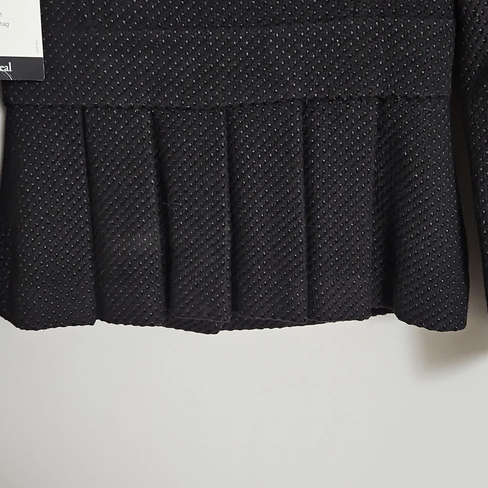Tibi  New York Women's Black Textured Wool Jacket Size 4
